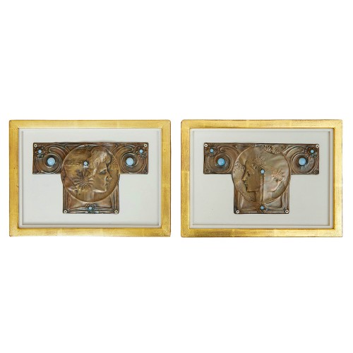 Pair of Jugendstil panels Georg Klimt ca. 1900 - Decorative Objects Style Art nouveau