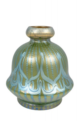 Vase Johann Loetz Witwe décoration non identifiée circa 1900 signé - Verrerie, Cristallerie Style Art nouveau