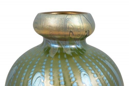 Vase Johann Loetz Witwe décoration non identifiée circa 1900 signé - Florian Kolhammer