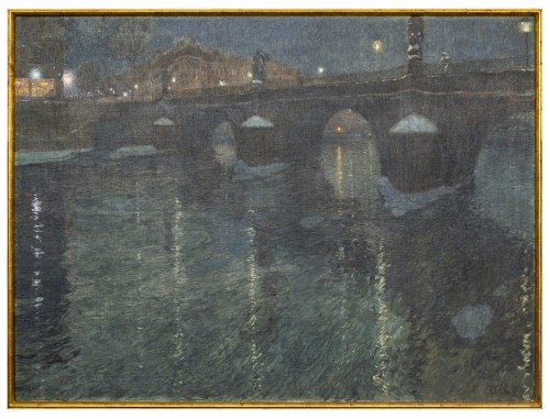 Rudolf Quittner (1872-1910) - Seine by night ca. 1905 - Paintings & Drawings Style Art nouveau