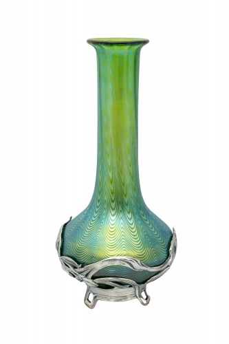 Art Nouveau vase with silver mount Johann Loetz Witwe ca. 1899 - Glass & Crystal Style Art nouveau