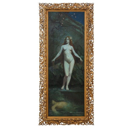 Large Symbolist painting "Lorelei" attributed to  Jules-Joseph Lefebvre ca. 1890