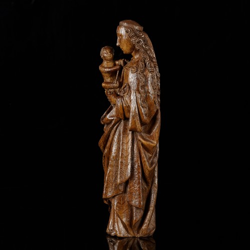 Vierge à l’Enfant - Sculpture Style Moyen Âge