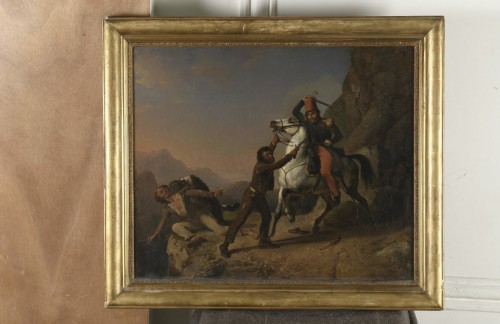 L’attaque des brigands - Henri Joseph Boichard.(1783-1850) - Tableaux et dessins Style 