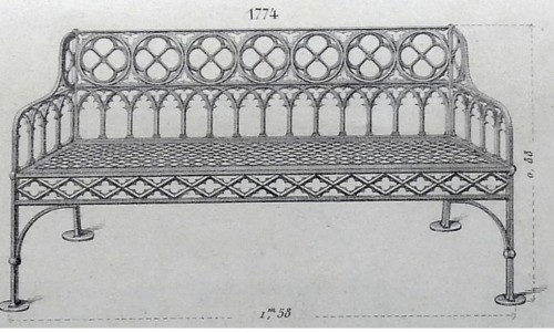 XIXe siècle - Banc en fonte de fer signé DUCEL