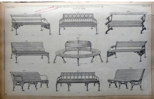 Banc en fonte de fer signé DUCEL - 