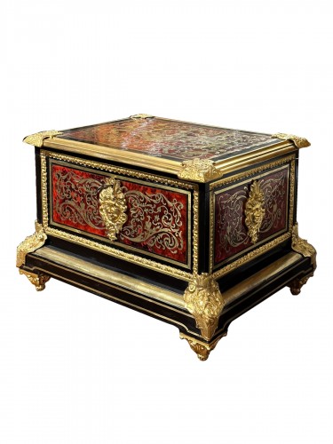 Grand coffret Napoléon III en marqueterie Boulle