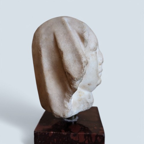 Sculpture  - Gothic marble head of a lady, France, 14th century.