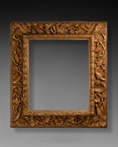 Cadre en bois doré - Bourgogne XVIIe siècle - Miroirs, Trumeaux Style Louis XIII