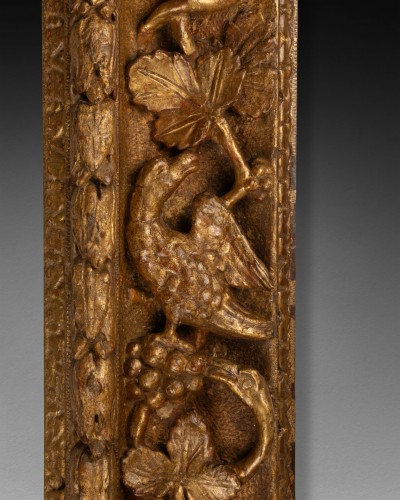 17th century - Gilded wood frame - Burgundy 17th century