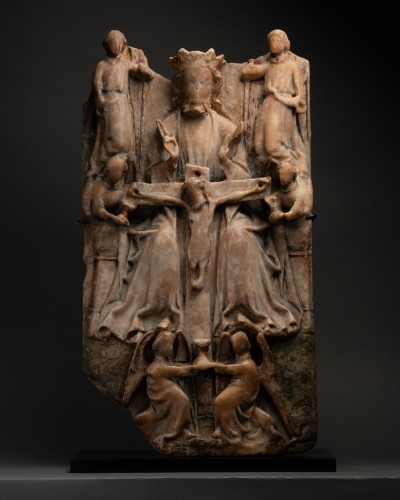 Trinité en albâtre - Angleterre XVe siècle - Sculpture Style Moyen Âge