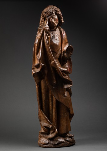 Saint Jean au Calvaire en bois attribué à Daniel Mauch - Allemagne circa 1500 - Sculpture Style Moyen Âge