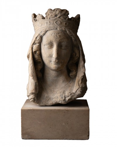 Head of a Virgin - France 14th century