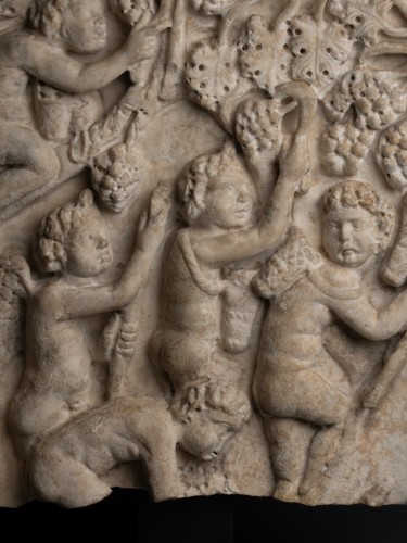 Bas-relief des Putti Vendangeurs - Empire Romain IVe siècle ap. J.-C - 