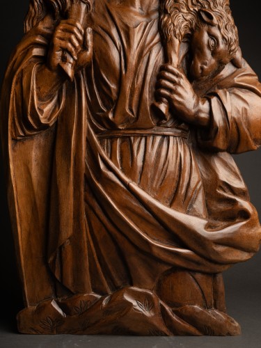 Jesus the Good Shepherd Walnut 17th century - Louis XIII