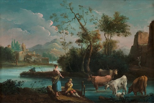 Marco RICCI (1676 – 1730 - Lake Landscapes with architecture