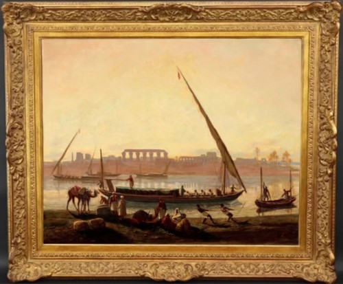 Paul-Marie LENOIR (1843–1881) Animated scene on the Nile - Paintings & Drawings Style Napoléon III