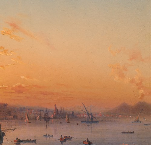 Auguste-Etienne-François MAYER (1805–1890) Bateaux en baie de Naples - Galerie Barnabé