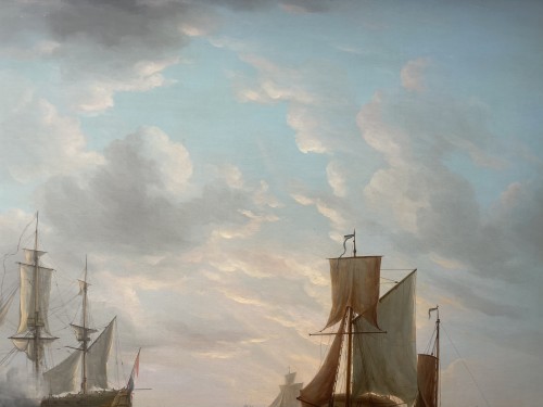 Martinus SCHOUMAN (1770–1848) Vaisseaux et canots à voiles au mouillage - 