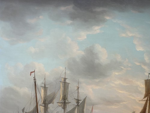  - Martinus SCHOUMAN (1770–1848) Vaisseaux et canots à voiles au mouillage