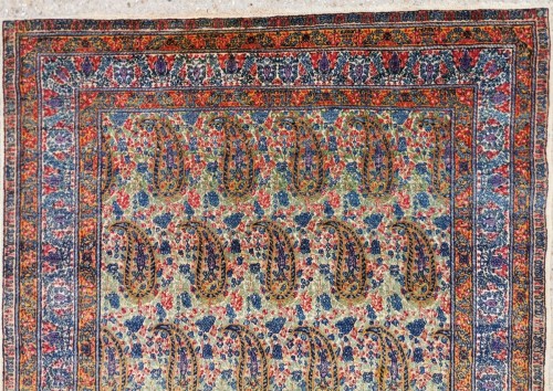 Grand tapis Kerman en laine, Iran 19e siècle - Tapisserie & Tapis Style 
