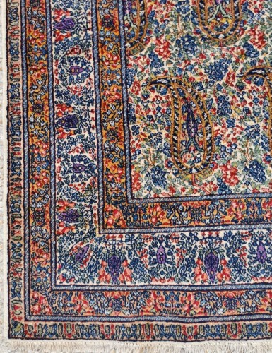 XIXe siècle - Grand tapis Kerman en laine, Iran 19e siècle