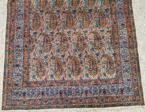 Antiquités - Grand tapis Kerman en laine, Iran 19e siècle