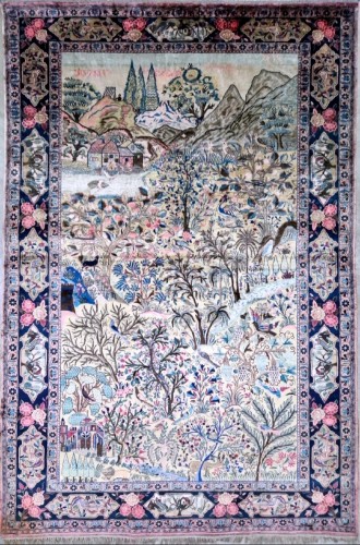 Kachan Mortachem silk carpet circa 1920