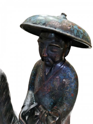 Asian Works of Art  - Toba, cloisonné bronze Japan late 19th century