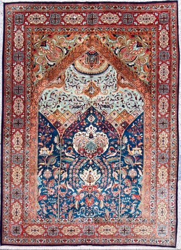 Tapis Kachan en laine et soie, Iran époque du Shah
