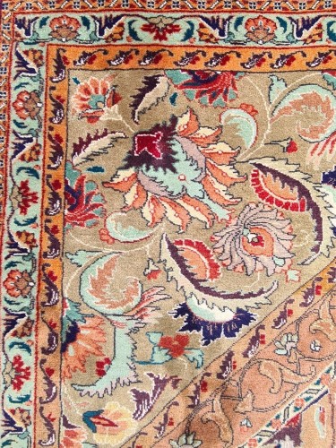 XIXe siècle - Tapis Kachan en laine et soie, Iran époque du Shah
