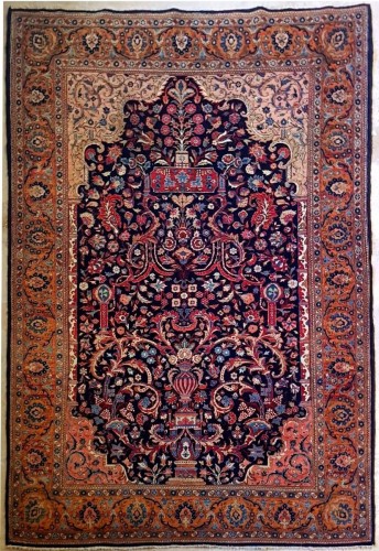Tapis Kashan Mortachem en Laine, Iran 19e siècle
