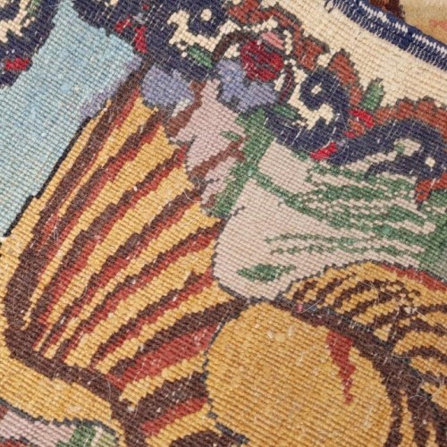 Chasse persane, tapis Tabriz époque du Shah vers 1970 - 