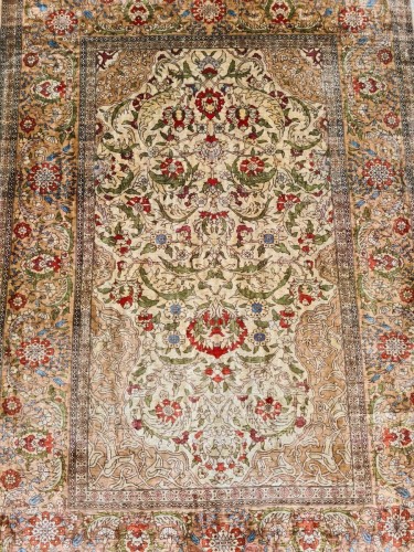 Tapis Hereke en soie, Turquie, année 1950 - Tapisserie & Tapis Style 