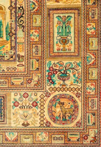 Tapis Ghoum en soie, Iran signé Maitre Mohammad Jamchidi - Galerie Buter