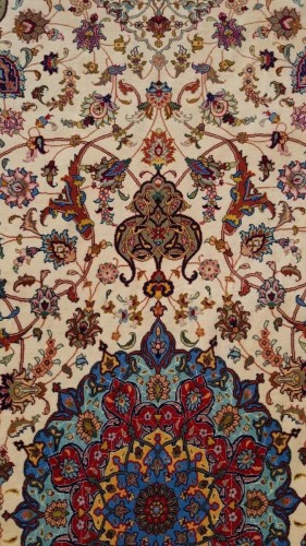 Tapis Tabriz en laine et soie vers 1970 - Tapisserie & Tapis Style 