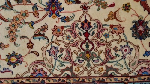 Tapis Tabriz en laine et soie vers 1970 - 