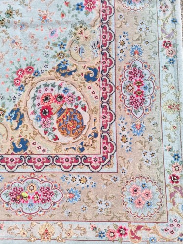 Tapis Tabriz en laine signé, Atelier du maitre Vallai, vers 1960 - 