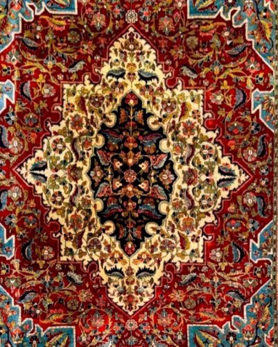 Tapis Tabriz de l’Atelier impérial de Maitre Hadji Alil, Iran vers 1920 - Tapisserie & Tapis Style 