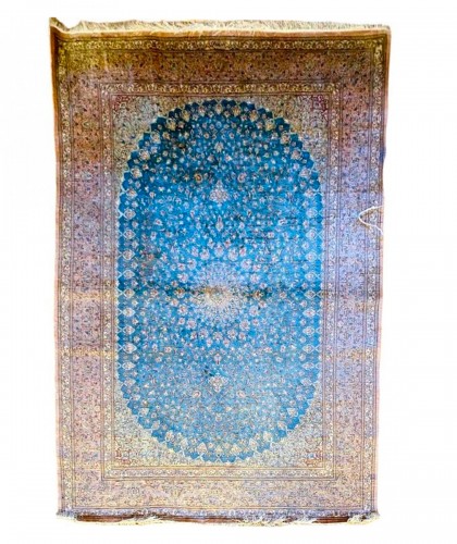 Tapis Ghoum en soie, Iran ennée 1950