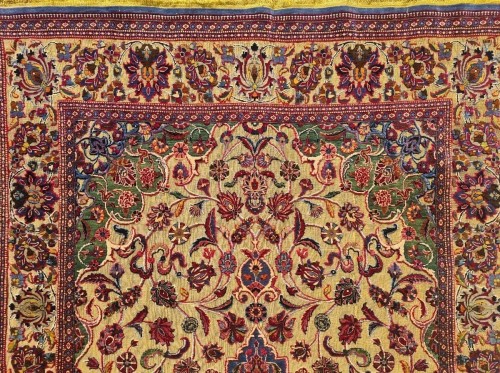 Tapis Kachan Soof en soie, Iran 19e siècle - Tapisserie & Tapis Style 