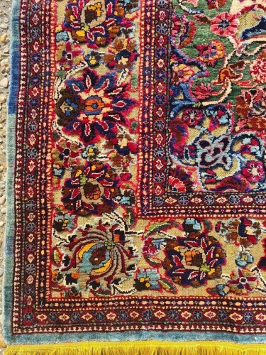 XIXe siècle - Tapis Kachan Soof en soie, Iran 19e siècle