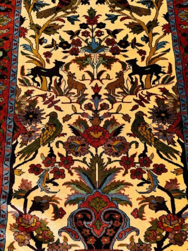 Tapis Bidjar en velours de laine Kork, Iran XXe siècle - Tapisserie & Tapis Style 