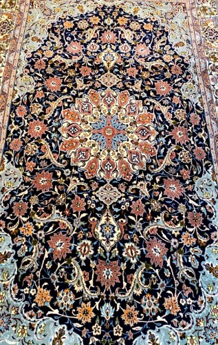 Tapisserie & Tapis Tapis - Tapis Ispahan en laine et soie, Iran vers 1950