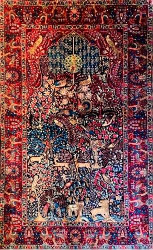 Tapis Kirman en laine, Iran années 1930/1940