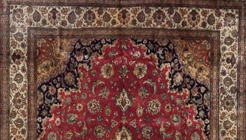 Tapis Ghoum en soie signé mtre erami, Iran époque du Shah (1960-70) - Tapisserie & Tapis Style 