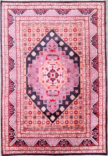 Tapis Samarcande en laine, Chine-Russie année 1950