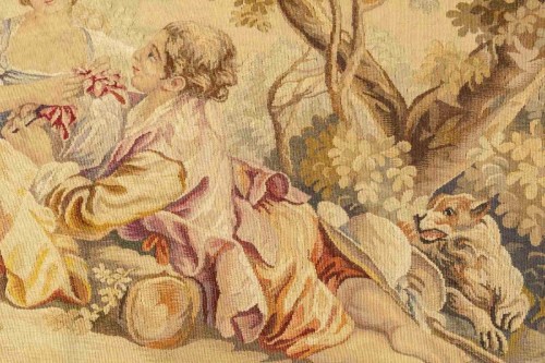 Tapisserie d’Aubusson fin 19e Siècle en laine et en soie - Tapisserie & Tapis Style 