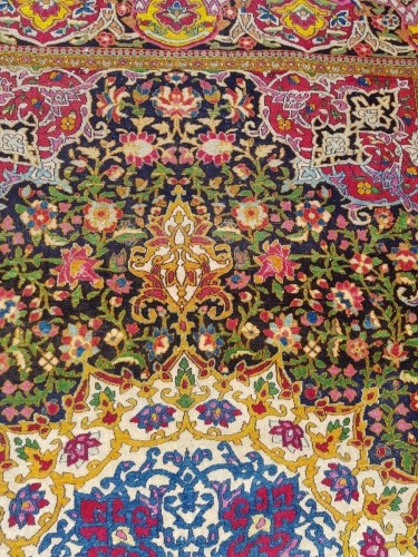 Persian carpet from Teheran in Kork wool late 19th century - Tapestry & Carpet Style 