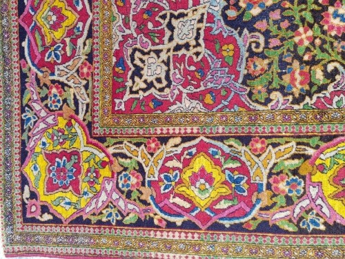 19th century - Persian carpet from Teheran in Kork wool late 19th century